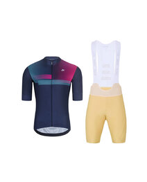 HOLOKOLO Cyklistický krátky dres a krátke nohavice - SPECTRO - béžová/modrá